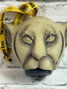 Vintage Walt Disney The Lion King Christmas Ornament Simbaa Head Simba Stone Bow